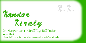 nandor kiraly business card